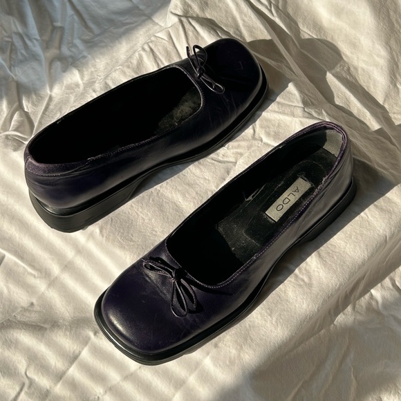 ALDO Vintage Flats 90's Indigo Purple Leather Shoes | Women's Size 7.5 - Picture 9 of 12
